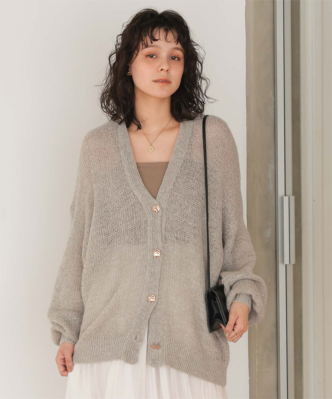 titivate「モヘアライクシアーニットカーディガン」|カーディガン|ベージュ