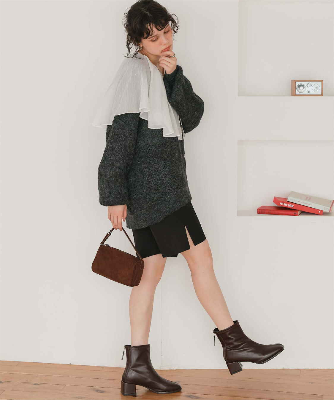 titivate「モヘアライクシアーニットカーディガン」|カーディガン|