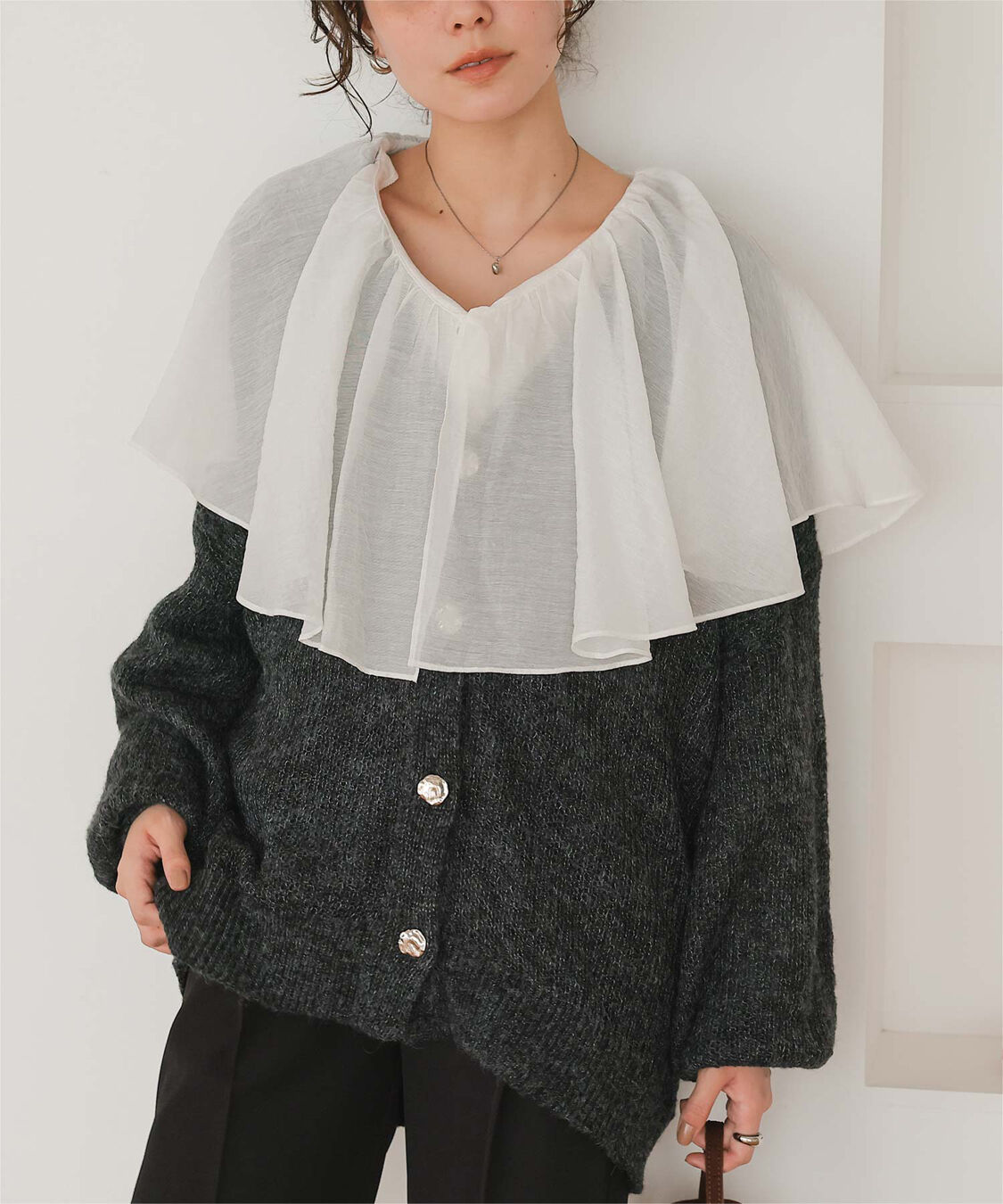 titivate「モヘアライクシアーニットカーディガン」|カーディガン|