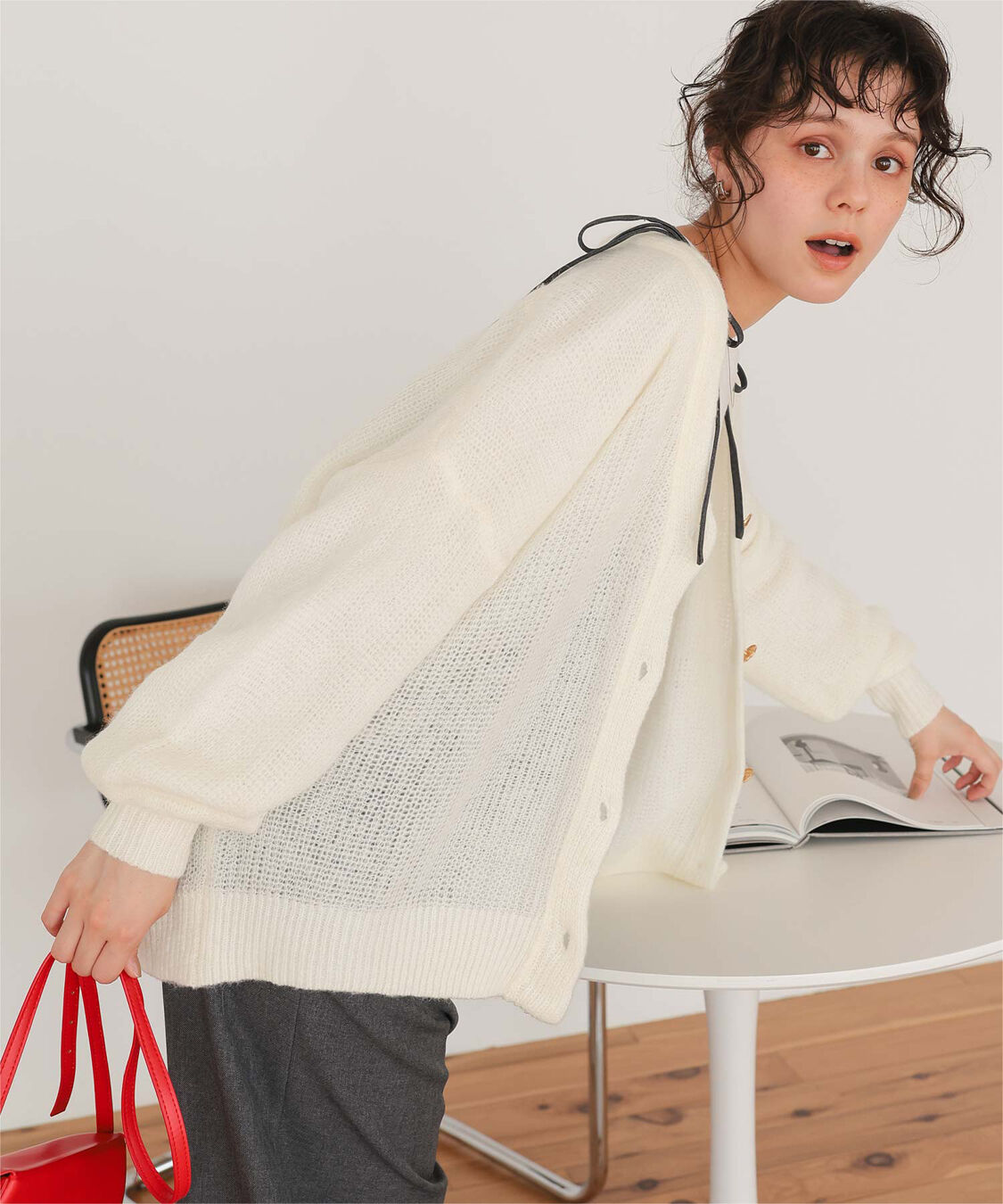 titivate「モヘアライクシアーニットカーディガン」|カーディガン|