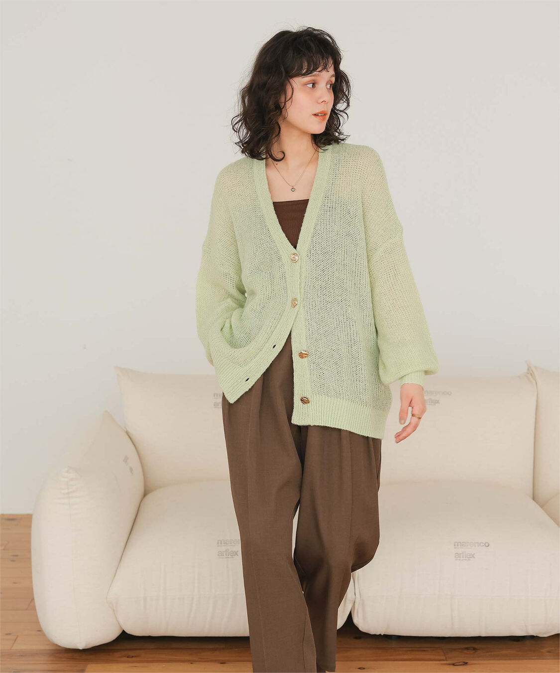 titivate「モヘアライクシアーニットカーディガン」|カーディガン|