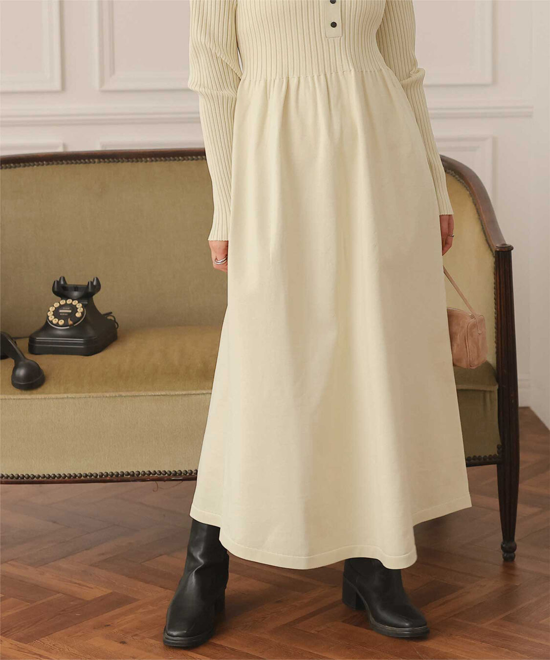 titivate「ヘンリーネックデザインニットワンピース」|ワンピース|