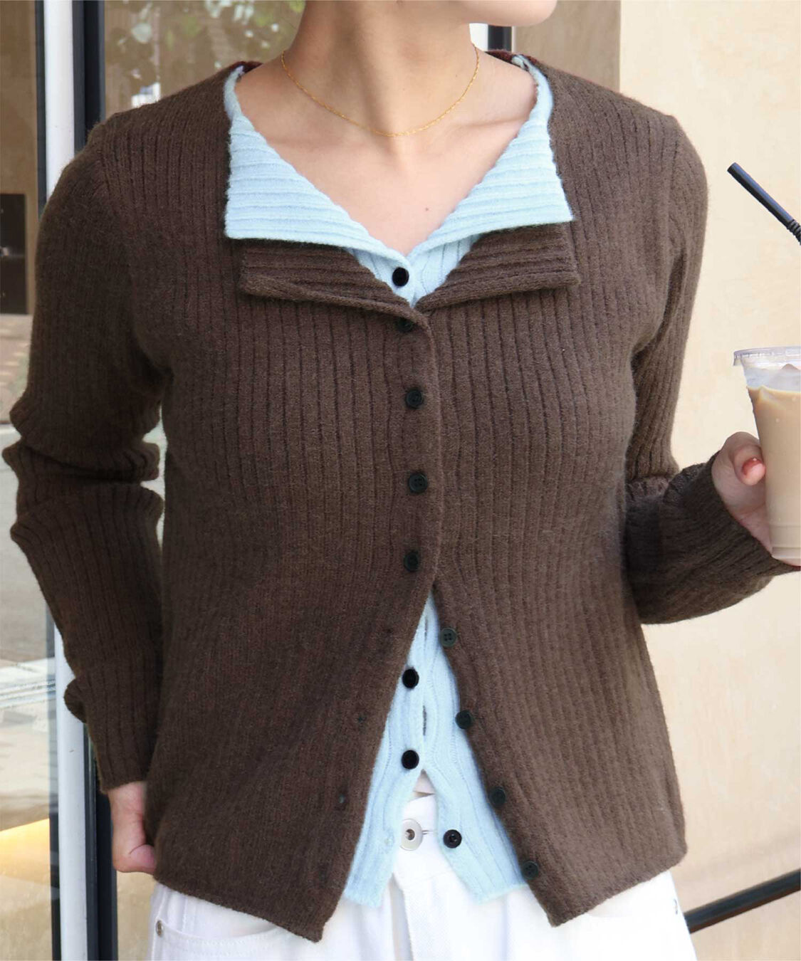 titivate「レイヤード風リブニットトップス」|ニット・セーター|