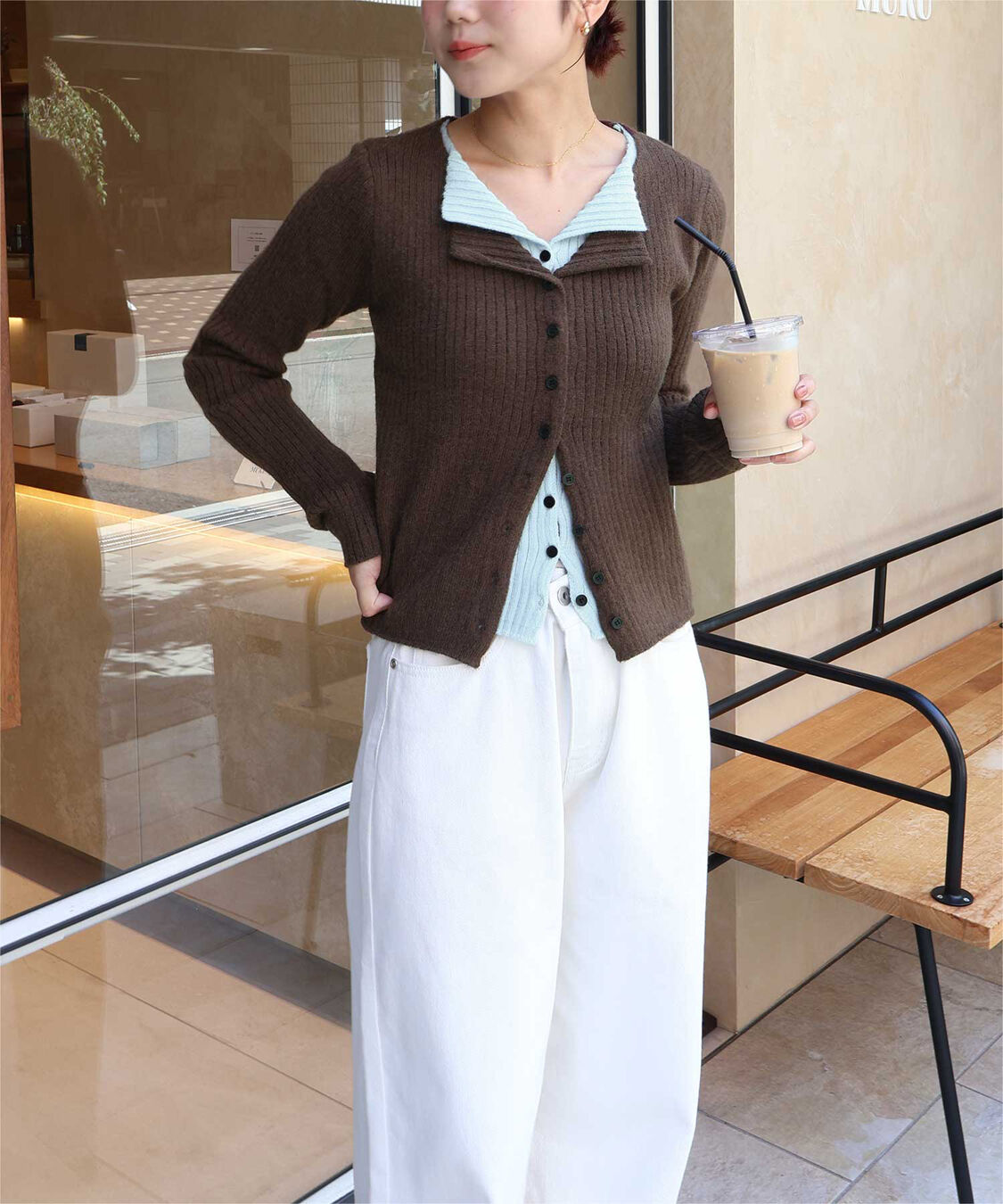 titivate「レイヤード風リブニットトップス」|ニット・セーター|