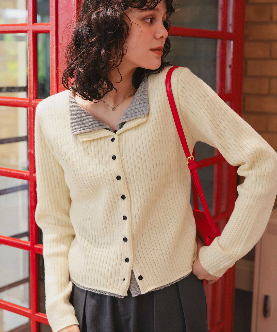 titivate「レイヤード風リブニットトップス」|ニット・セーター|ライトイエロー