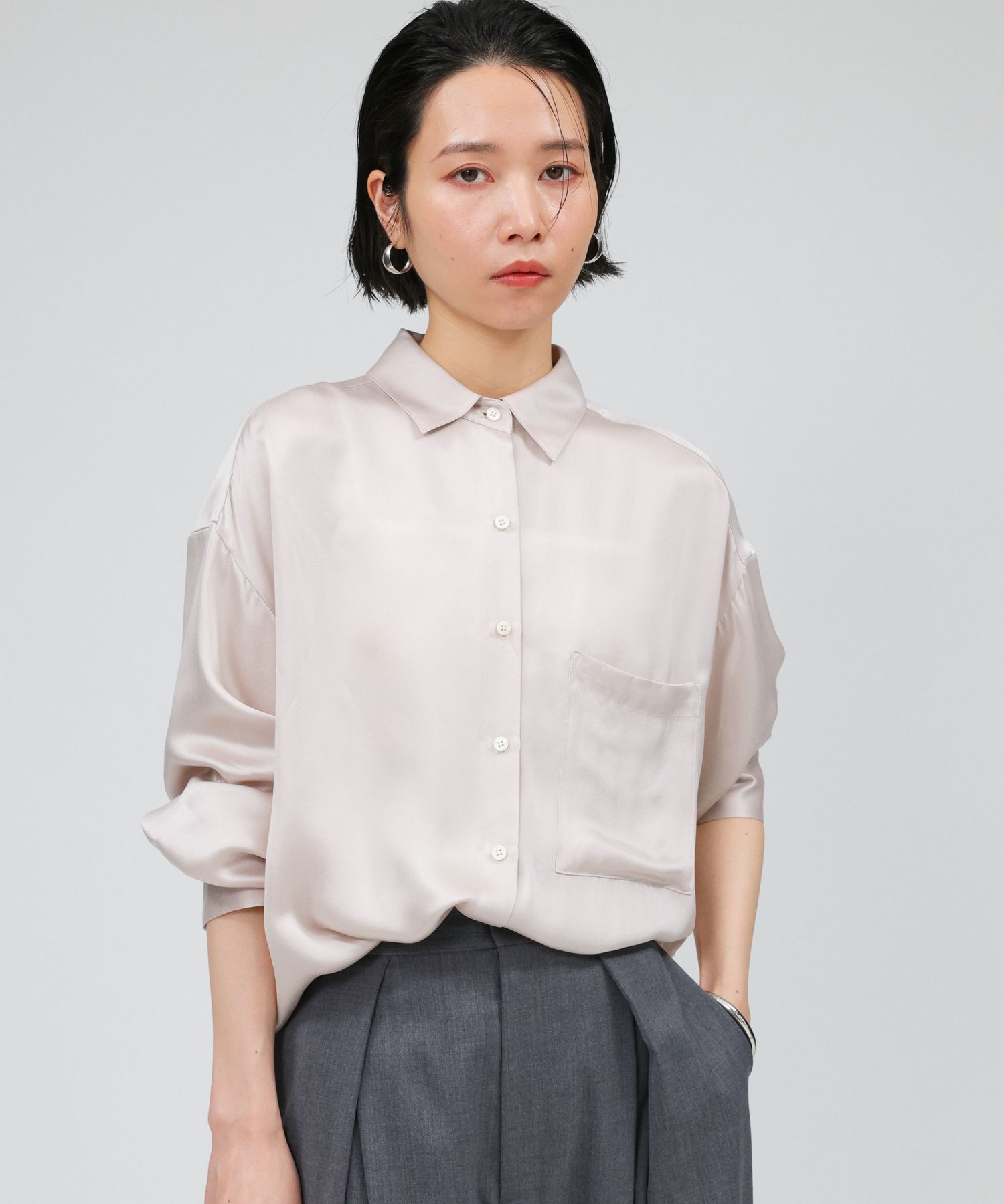 BABYLONE「ウォッシャブルシルクレーヨンシャツ」|シャツ・ブラウス|ﾗｲﾄﾍﾞｰｼﾞｭ