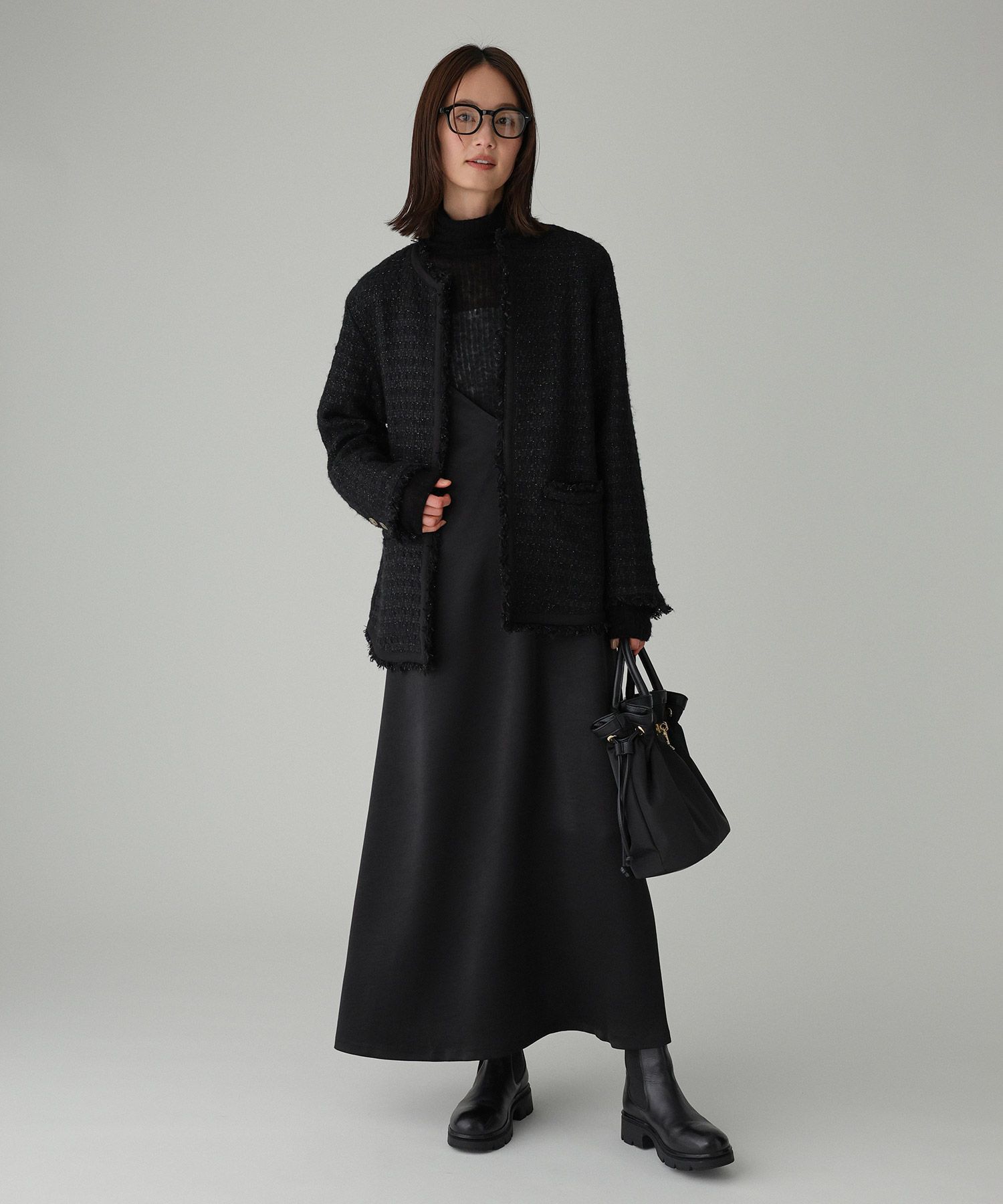 BABYLONE「【柳橋唯さんコラボアイテム】ツイードジャケット」|ノーカラージャケット|