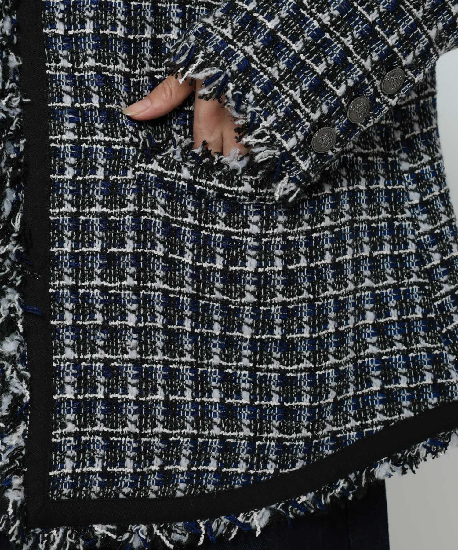 BABYLONE「【柳橋唯さんコラボアイテム】ツイードジャケット」|ノーカラージャケット|