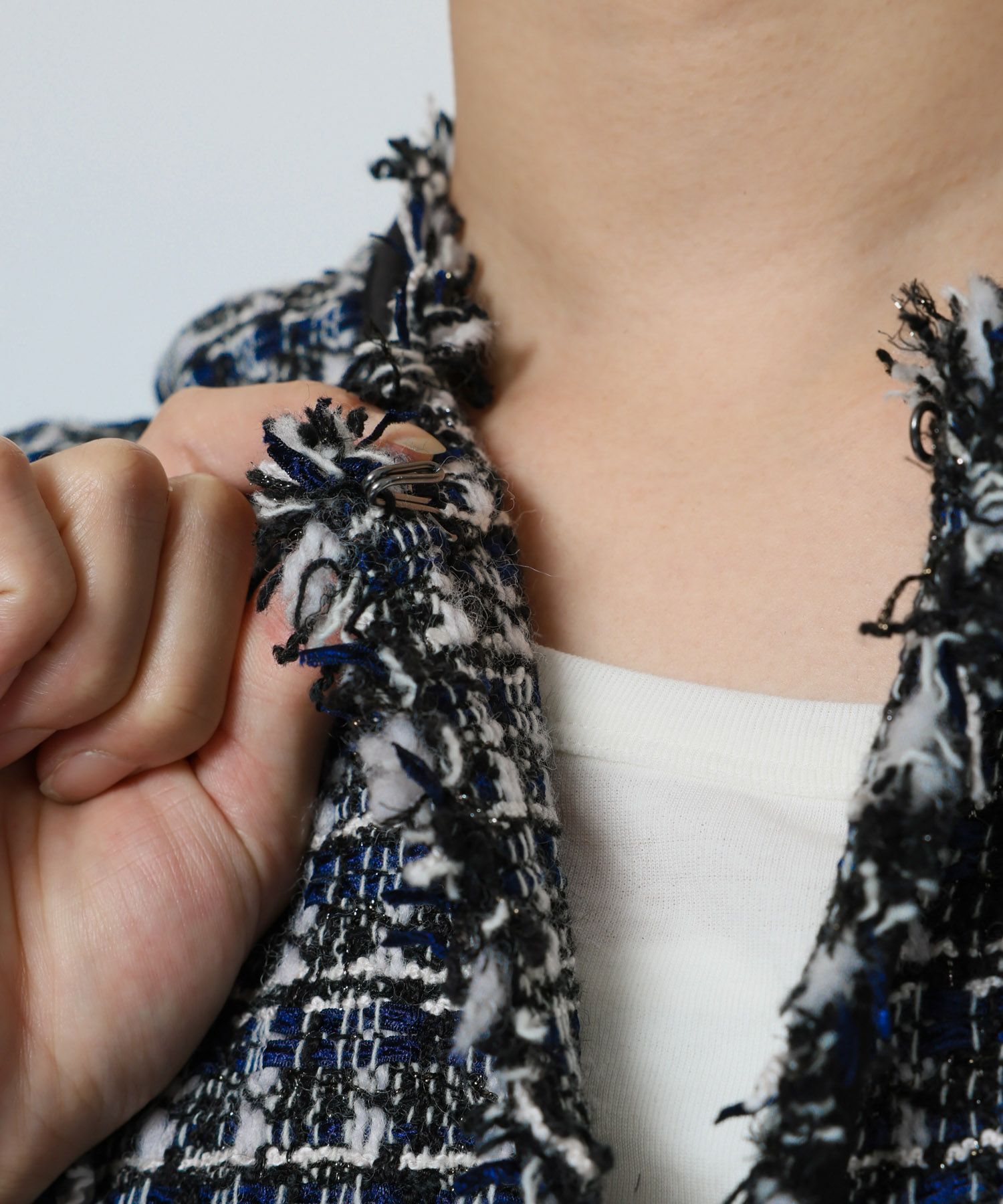 BABYLONE「【柳橋唯さんコラボアイテム】ツイードジャケット」|ノーカラージャケット|