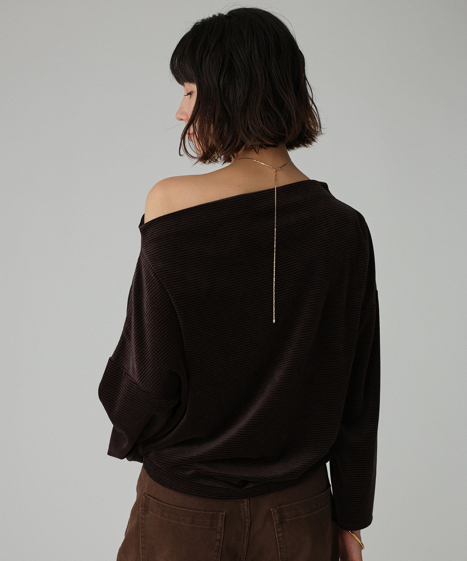 BABYLONE「【洗濯可】ベロアドレーププルオーバー」|Tシャツ・カットソー|