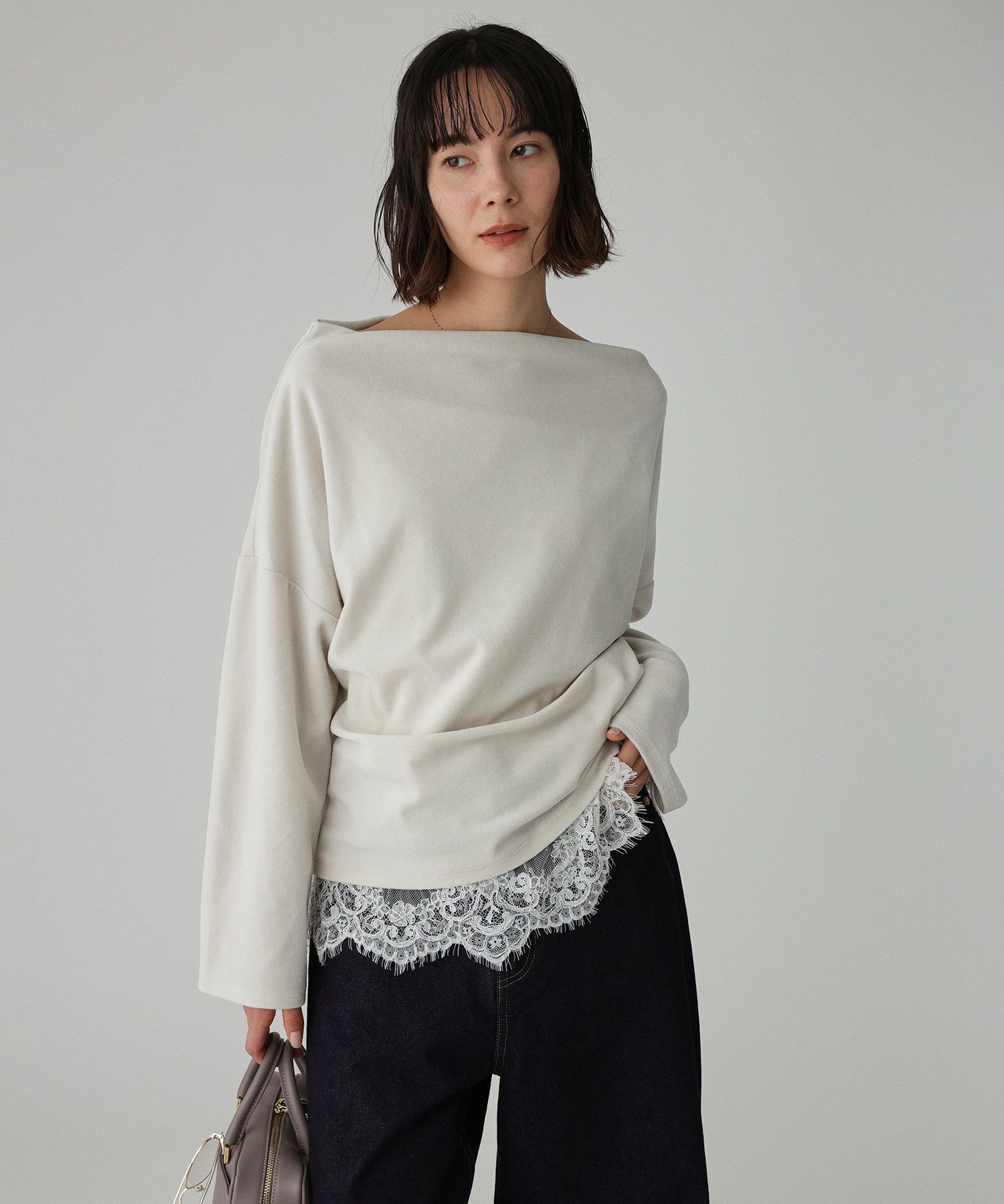 BABYLONE「【洗濯可】ベロアドレーププルオーバー」|Tシャツ・カットソー|ｱｲﾎﾞﾘｰ