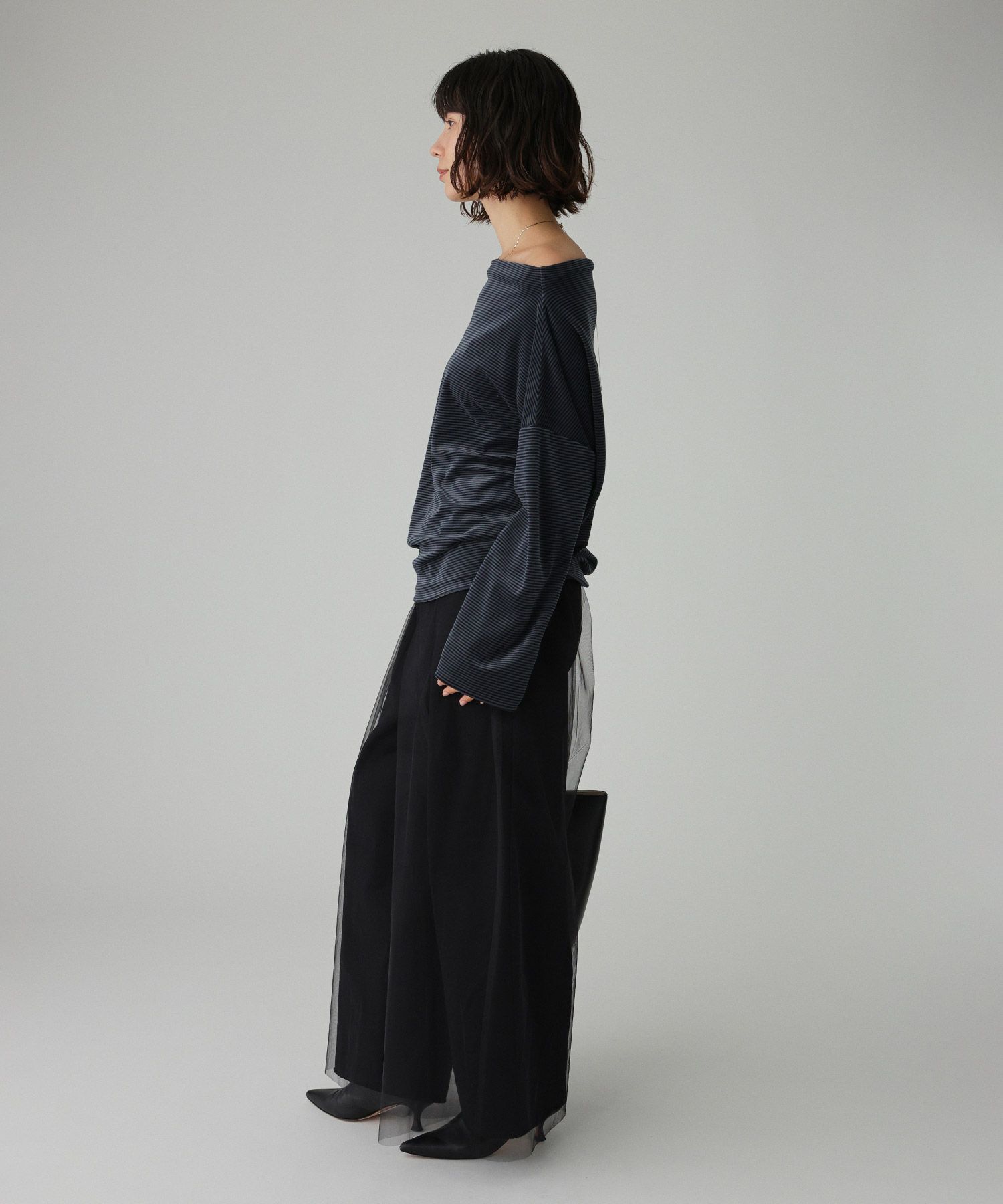 BABYLONE「【洗濯可】ベロアドレーププルオーバー」|Tシャツ・カットソー|