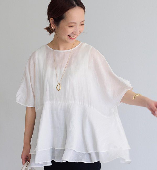  「【＠sein___000企画】ラミー2枚重ねペプラムブラウス」|プルオーバー|