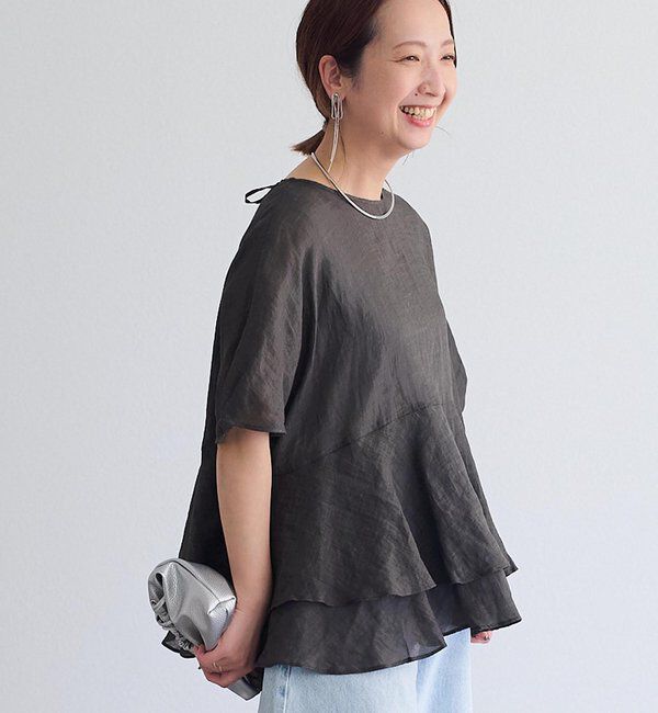  「【＠sein___000企画】ラミー2枚重ねペプラムブラウス」|プルオーバー|スミクロ