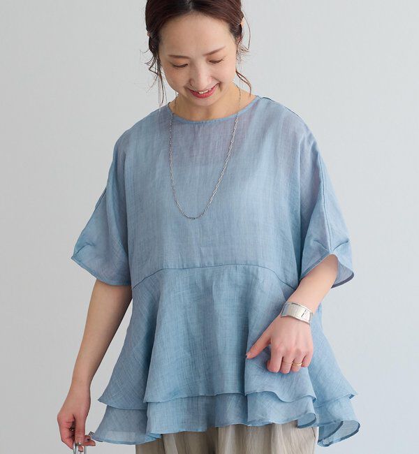  「【＠sein___000企画】ラミー2枚重ねペプラムブラウス」|プルオーバー|