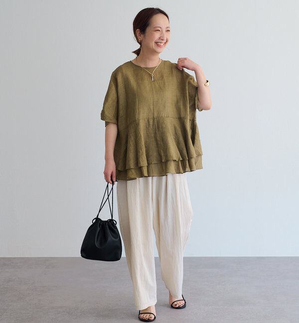  「【＠sein___000企画】ラミー2枚重ねペプラムブラウス」|プルオーバー|