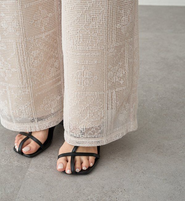  「メッシュクロス刺繍サロペット」|その他|