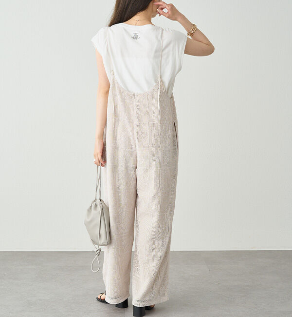  「メッシュクロス刺繍サロペット」|その他|