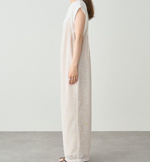  「メッシュクロス刺繍サロペット」|その他|