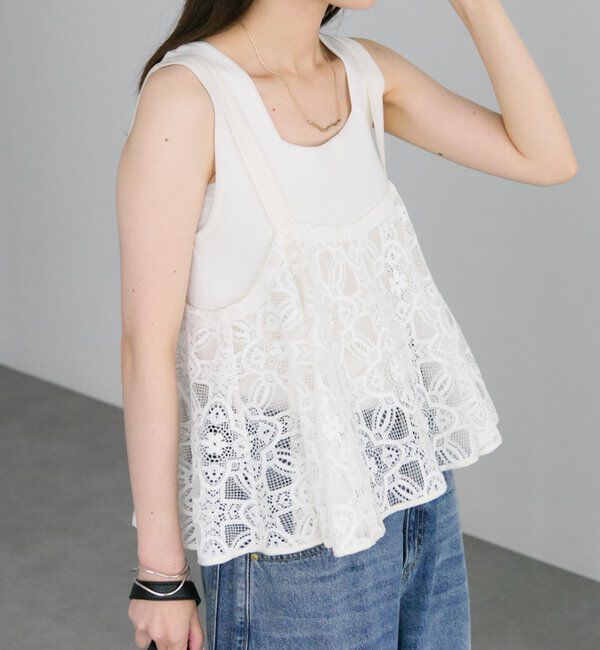  「リバー調レースビスチェ」|キャミソール|