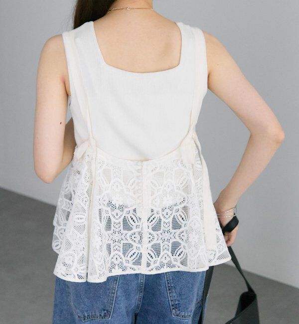  「リバー調レースビスチェ」|キャミソール|