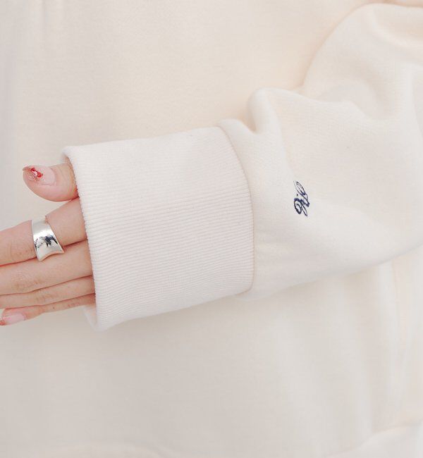  「フロッキープリントハーフジップ裏起毛スウェット」|プルオーバー|