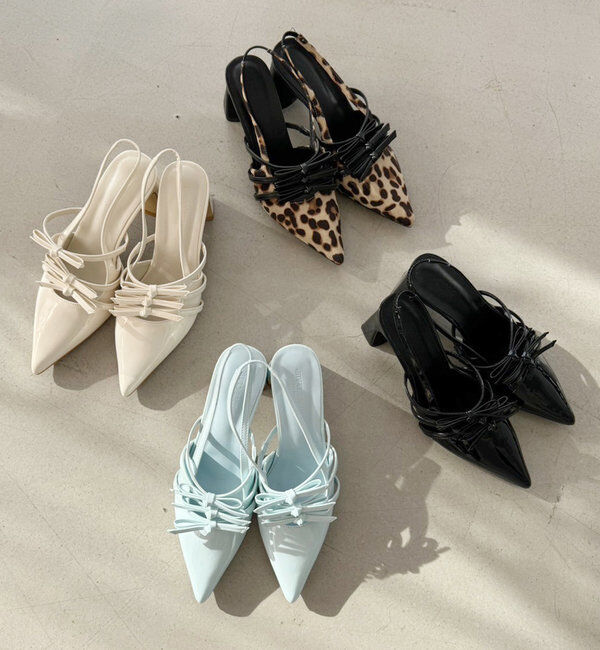  「リボン付きポインテッドストラップシューズ」|その他|