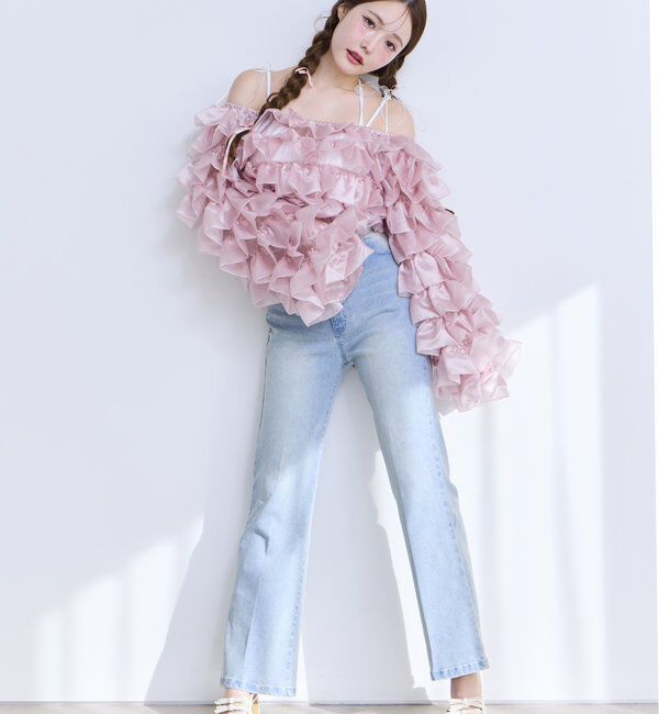  「【Dreamy collection】オーガンジーフリルブラウス」|シャツ・ブラウス|