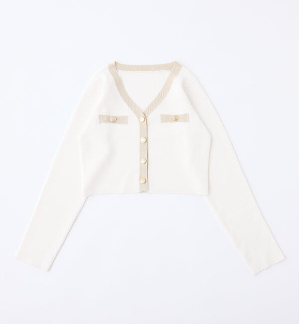  「配色ラメニットカーディガン」|ニット・セーター|