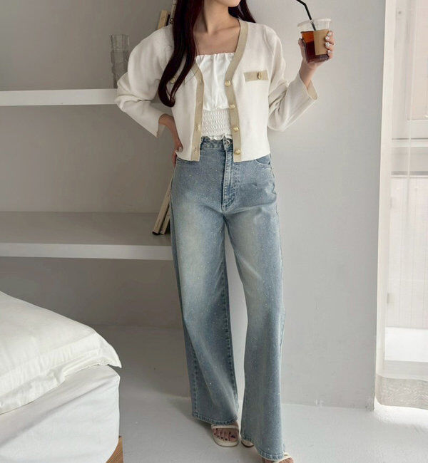  「配色ラメニットカーディガン」|ニット・セーター|