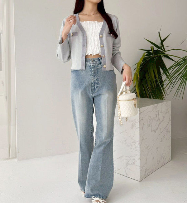  「配色ラメニットカーディガン」|ニット・セーター|