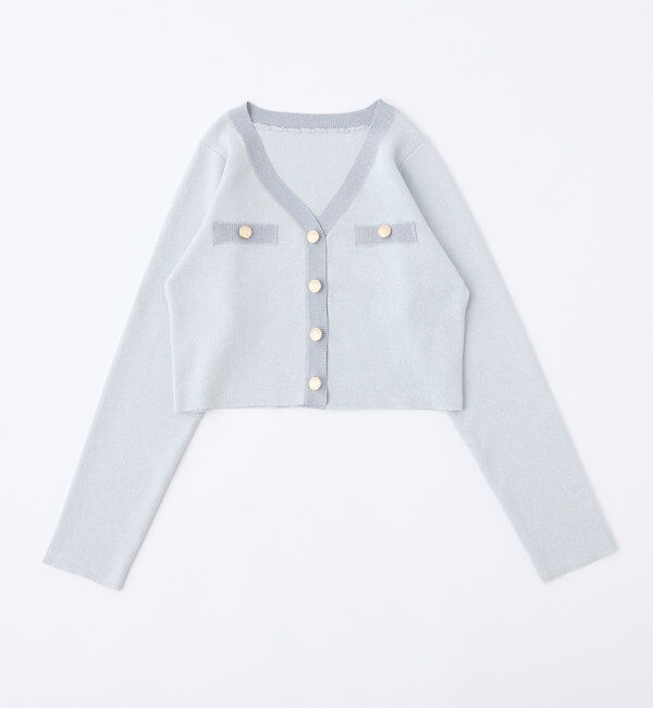  「配色ラメニットカーディガン」|ニット・セーター|