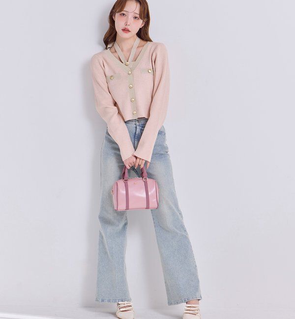  「配色ラメニットカーディガン」|ニット・セーター|