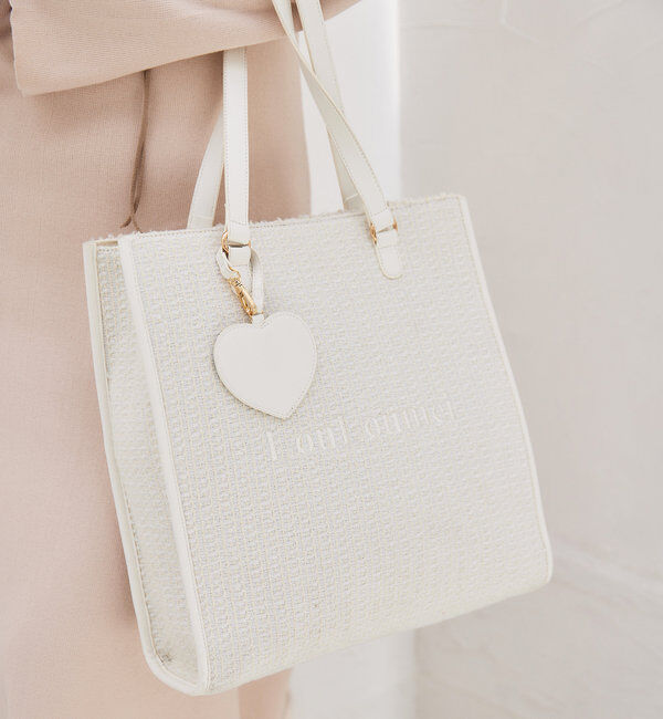  「【LouLoumei】8色展開／ハートチャーム付きトートバッグ／自立可能」|トートバッグ|