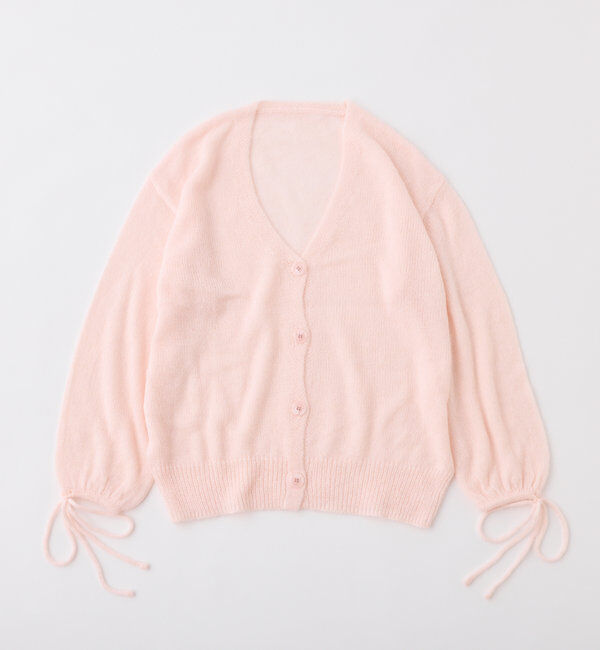  「袖リボンロングカーディガン」|ニット・セーター|