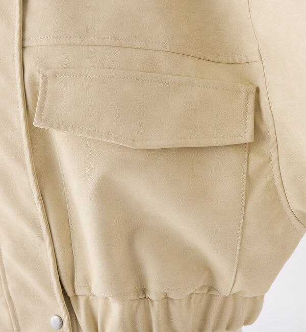  「フェイクレザーショートジャケット」|ダウンベスト・ベスト|