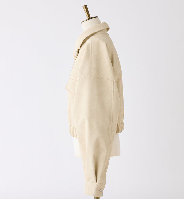  「フェイクレザーショートジャケット」|ダウンベスト・ベスト|