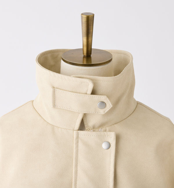  「フェイクレザーショートジャケット」|ダウンベスト・ベスト|