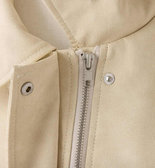  「フェイクレザーショートジャケット」|ダウンベスト・ベスト|