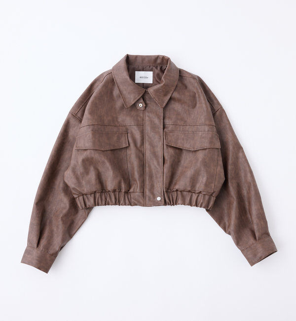  「フェイクレザーショートジャケット」|ダウンベスト・ベスト|