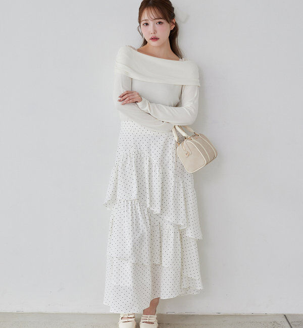  「ティアードフリルロングスカート」|スカート|
