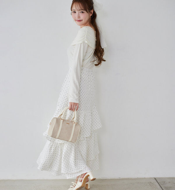  「ティアードフリルロングスカート」|スカート|