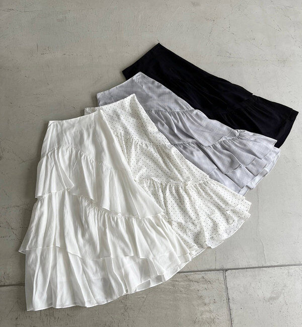  「ティアードフリルロングスカート」|スカート|