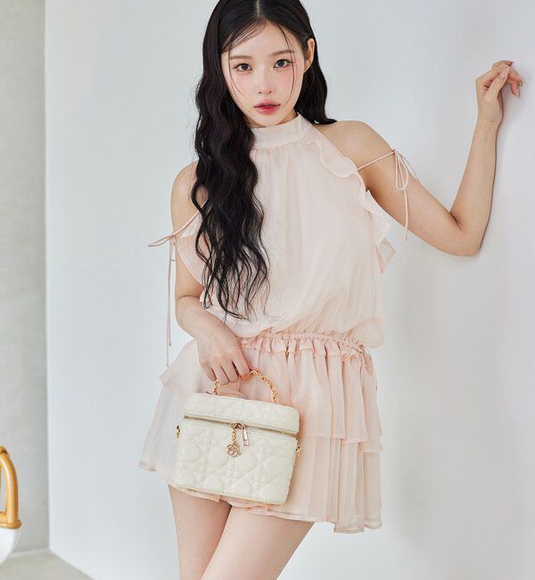  「【Black collection】アメスリミニワンピース」|ワンピース|ベージュ