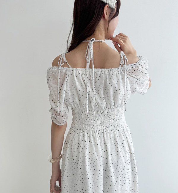  「【ウエスト細見え】シャーリングアソートワンピ」|ワンピース|