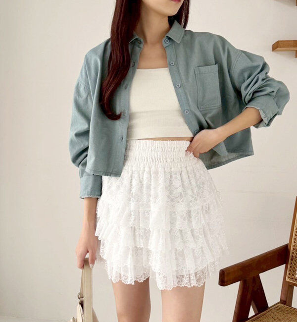  「ティアードフリルミニスカート」|スカート|