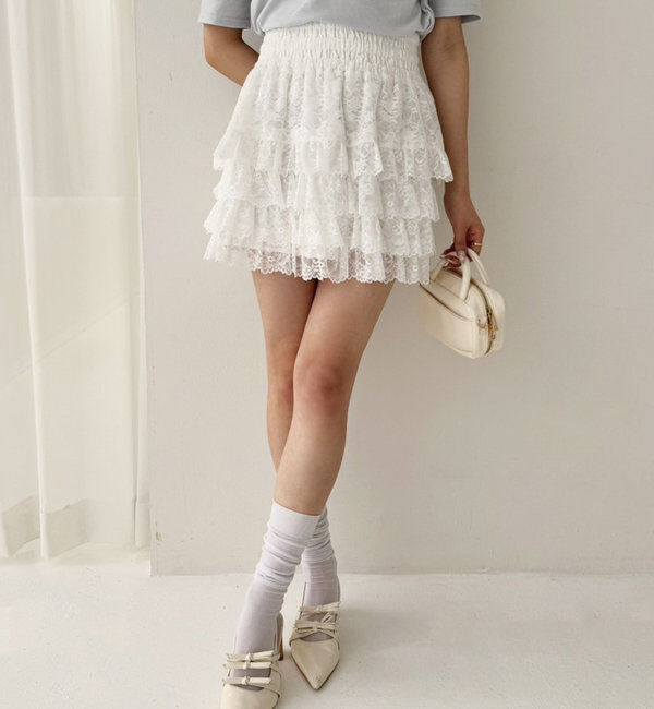  「ティアードフリルミニスカート」|スカート|