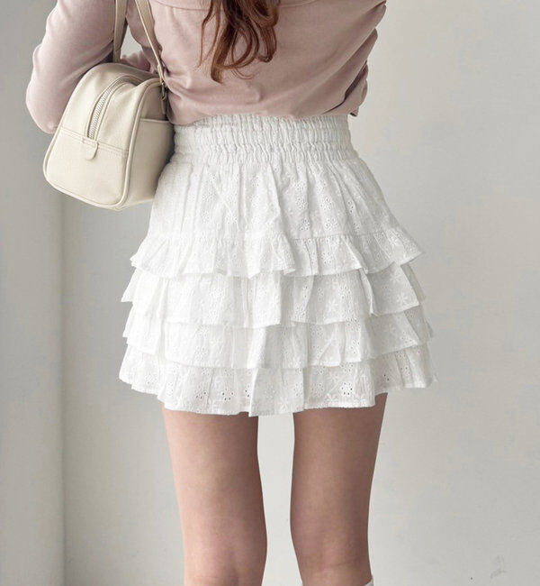  「ティアードフリルミニスカート」|スカート|