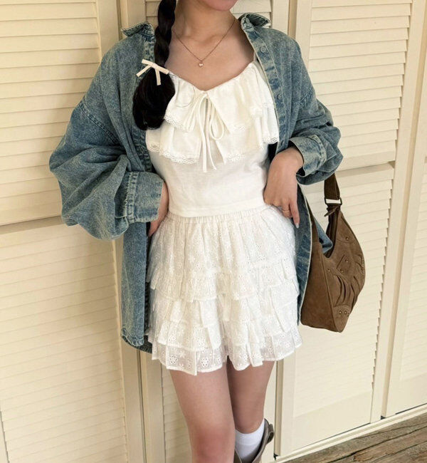  「ティアードフリルミニスカート」|スカート|