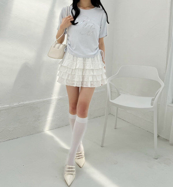  「ティアードフリルミニスカート」|スカート|